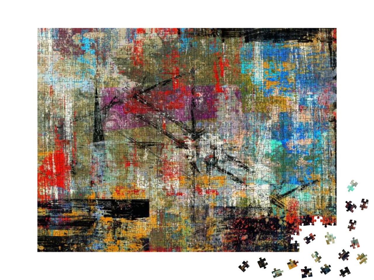 Hand Painted Abstract Background... Jigsaw Puzzle with 1000 pieces