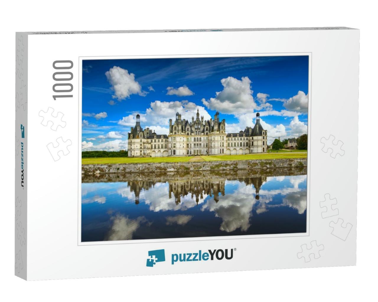 Chateau De Chambord, Royal Medieval French Castle & Refle... Jigsaw Puzzle with 1000 pieces