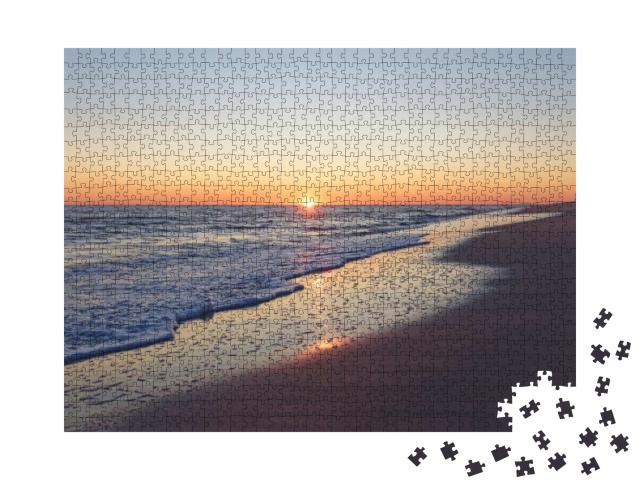 Sunset Over Sunset Beach, Cape May, Nj... Jigsaw Puzzle with 1000 pieces