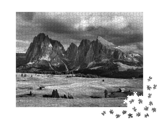 Alpe Di Siusi - Seiser Alm with Sassolungo - Langkofel Mo... Jigsaw Puzzle with 1000 pieces