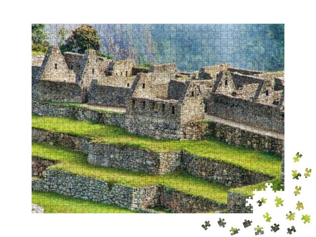 Close View of the Ruins At Machu Picchu Citadel in Peru... Jigsaw Puzzle with 1000 pieces