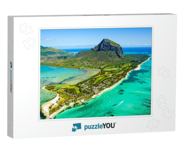 Aerial View of Mauritius Island Panorama & Famous Le Morn... Jigsaw Puzzle