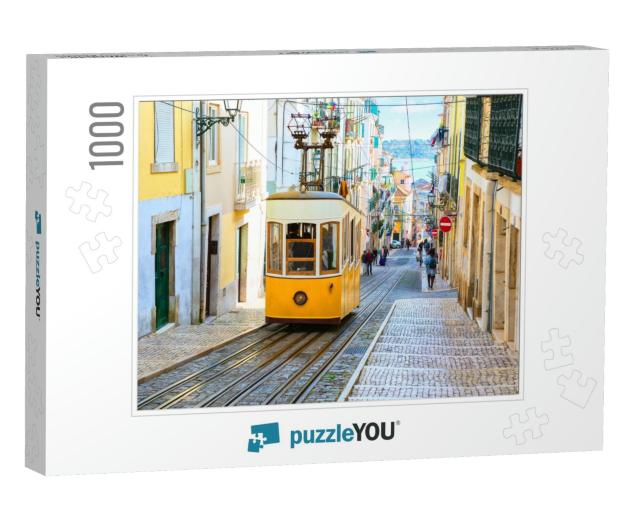 A View of the Incline & Bica Tram, Lisbon, Portugal... Jigsaw Puzzle with 1000 pieces
