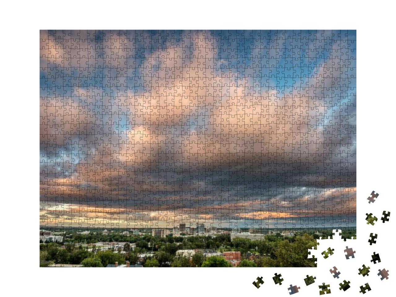 Colors of Morning Paint the Clouds Over Boise Idaho... Jigsaw Puzzle with 1000 pieces
