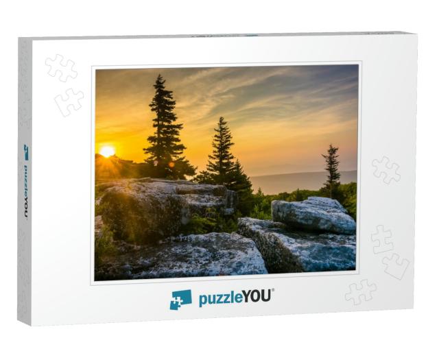 Sunrise At Bear Rocks Preserve, in Dolly Sods Wilderness... Jigsaw Puzzle
