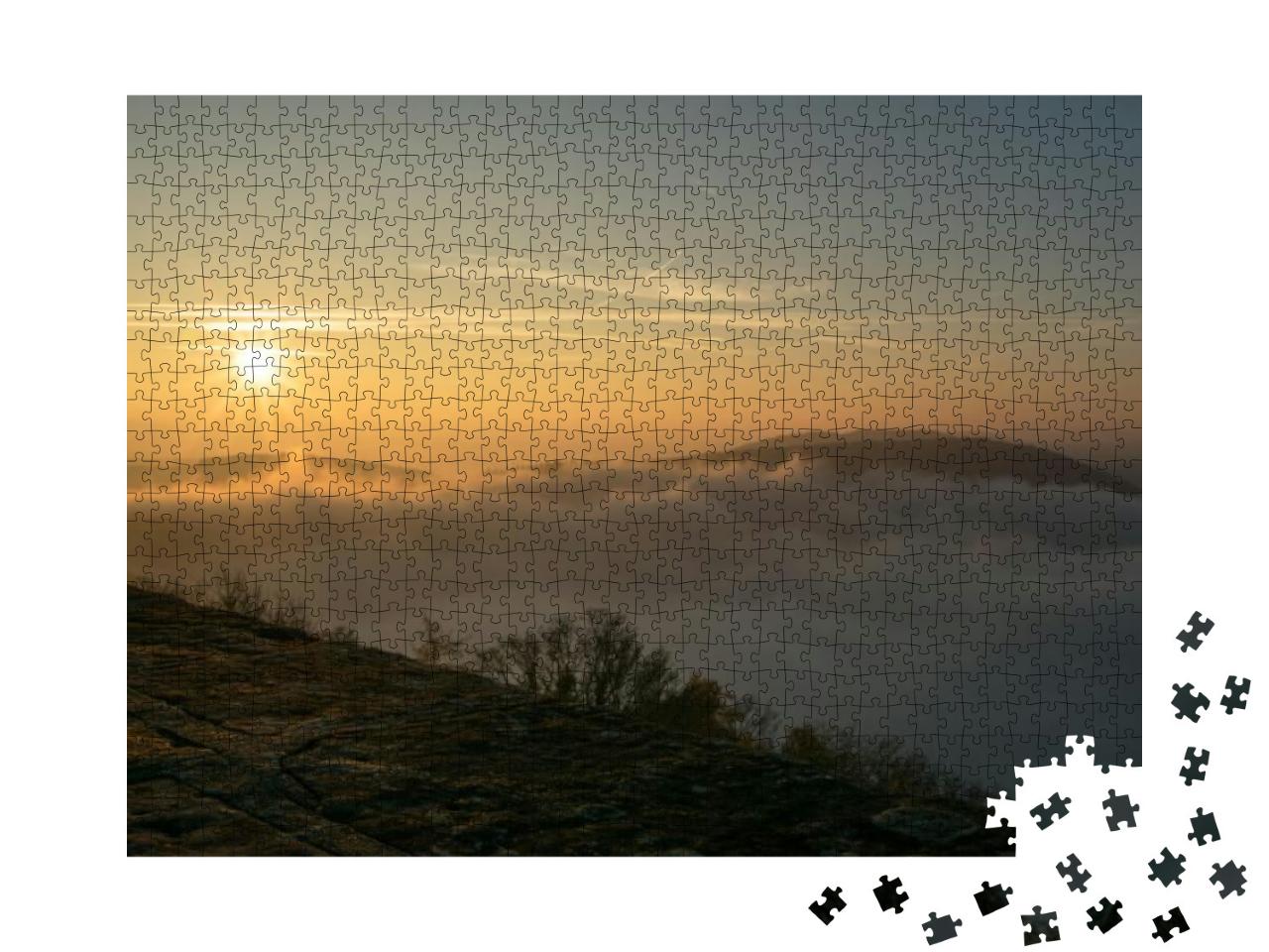 Inversion Weather At the German Lake Called Edersee with... Jigsaw Puzzle with 1000 pieces