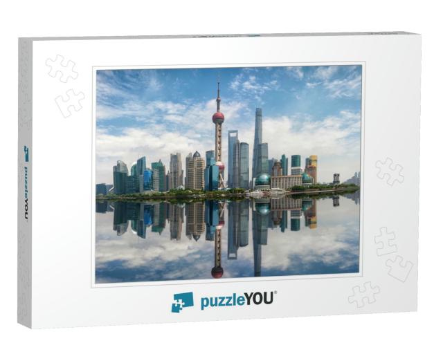 Panorama of the Skyline of Shanghai, China, on a Sunny Da... Jigsaw Puzzle