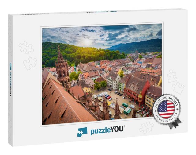 Aerial View of the Historic City Center of Freiburg Im Br... Jigsaw Puzzle