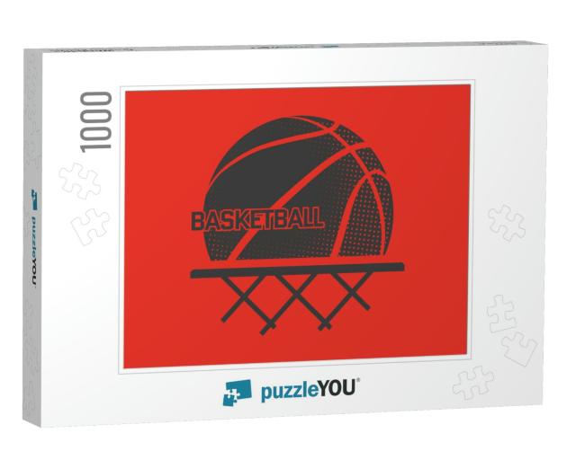 Basketball Vector Illustration. Print on T-Shirt. Sport... Jigsaw Puzzle with 1000 pieces