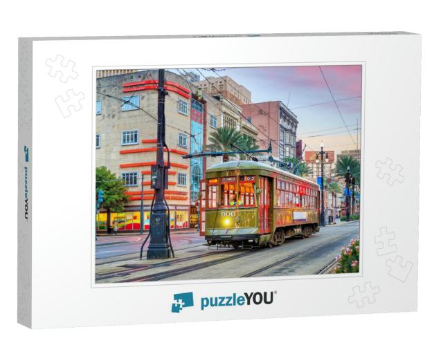 Streetcar in Downtown New Orleans, USA At Twilight... Jigsaw Puzzle