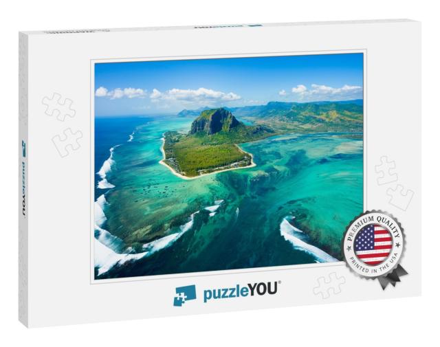 Aerial View of Mauritius Island Panorama & Famous Le Morn... Jigsaw Puzzle