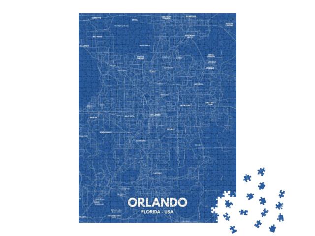 Blueprint Orlando - Florida Map. Orlando - Florida Road M... Jigsaw Puzzle with 1000 pieces