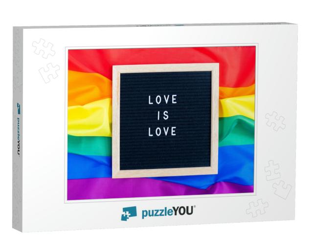 Mockup Made with the Lgbt Pride Flag with the Hear... Jigsaw Puzzle