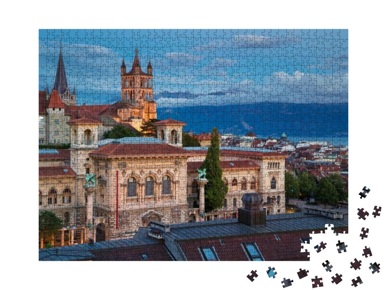 City of Lausanne. Cityscape Image of Downtown Lausanne, S... Jigsaw Puzzle with 1000 pieces