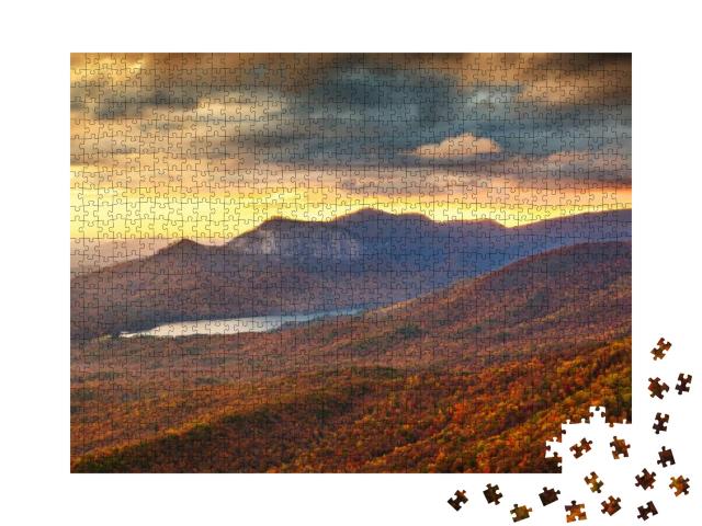 Table Rock State Park, South Carolina, USA At Dusk in Autu... Jigsaw Puzzle with 1000 pieces