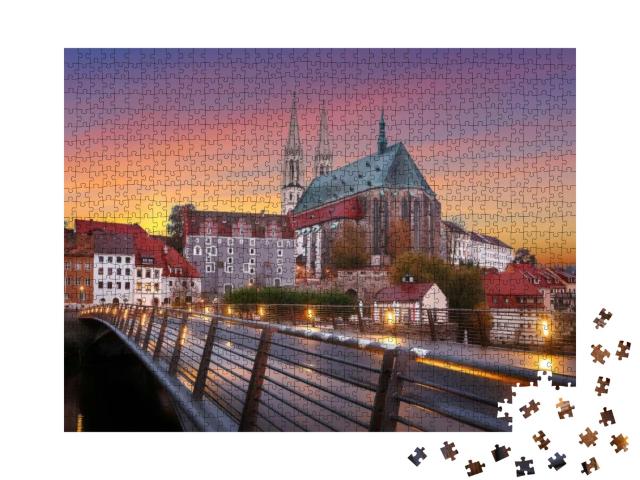 Fantastic Colorful Sky Under Sunlit During Sunset, Over t... Jigsaw Puzzle with 1000 pieces
