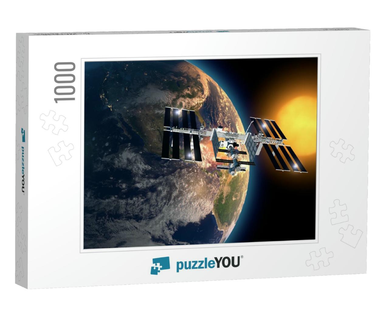 International Space Station in Orbit Around the Earth. El... Jigsaw Puzzle with 1000 pieces