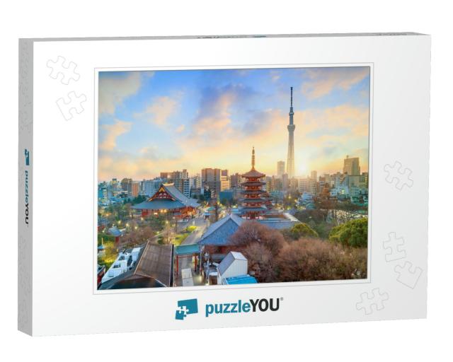 View of Tokyo Skyline with Senso-Ji Temple & Tokyo Skytre... Jigsaw Puzzle