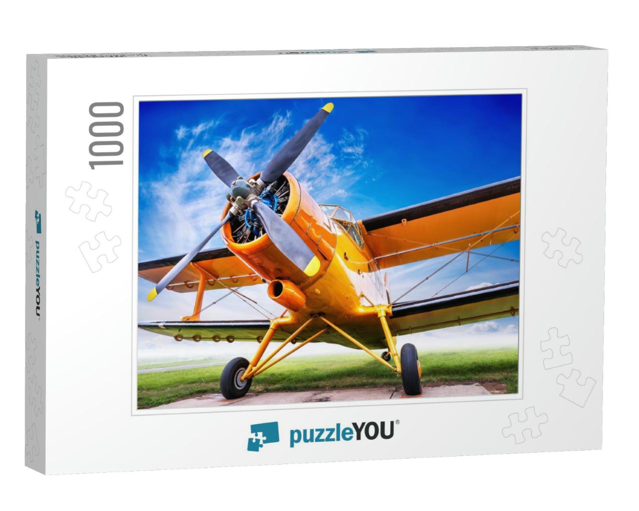 Biplane Against a Cloudy Sky... Jigsaw Puzzle with 1000 pieces