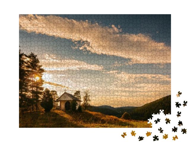 Evening Mood Over the Hills of the Ore Mountains. UNESCO... Jigsaw Puzzle with 1000 pieces
