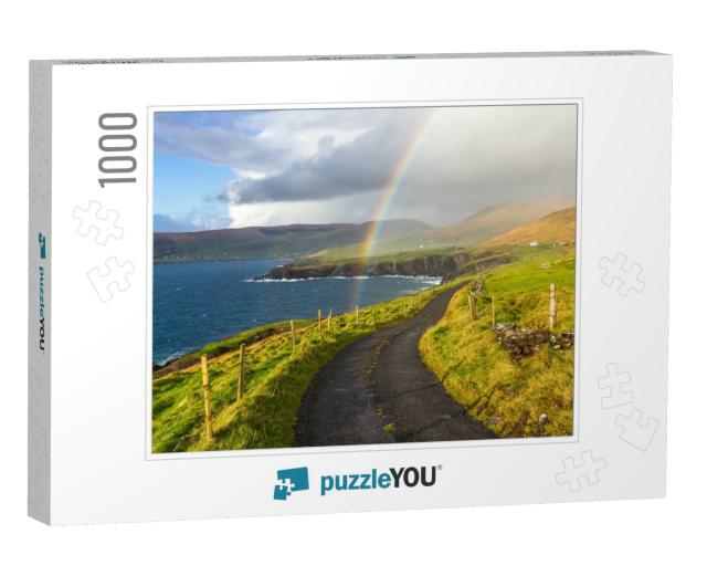 Typical Ireland - Coast, Green Grass, Blue Skies, Clouds... Jigsaw Puzzle with 1000 pieces
