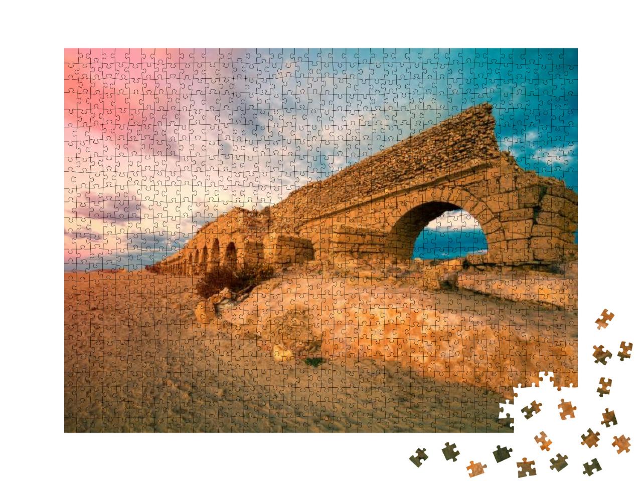 Old Aqueduct in Caesarea, Israel... Jigsaw Puzzle with 1000 pieces
