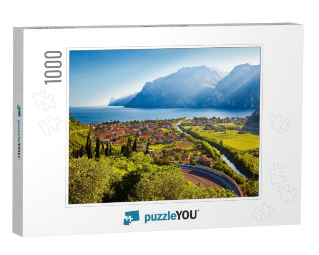 Town of Torbole & Lago Di Garda Sunset View, Trentino Alt... Jigsaw Puzzle with 1000 pieces