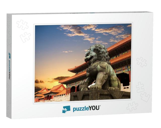 The Forbidden City with Sunset Glow in Beijing, China... Jigsaw Puzzle