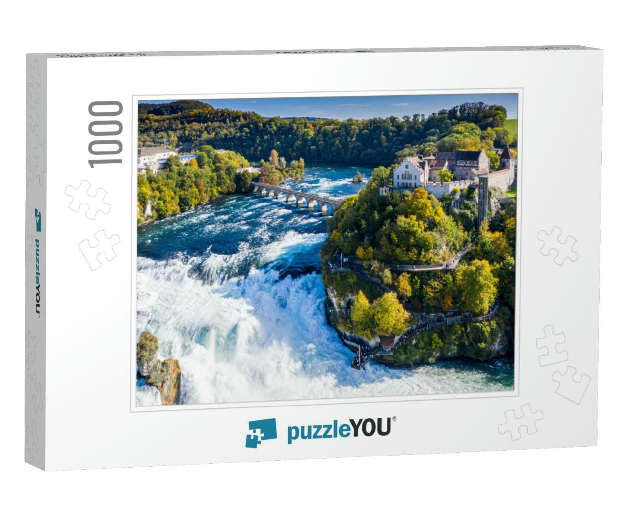 Rhine Falls or Rheinfall, Switzerland Panoramic Aerial Vi... Jigsaw Puzzle with 1000 pieces