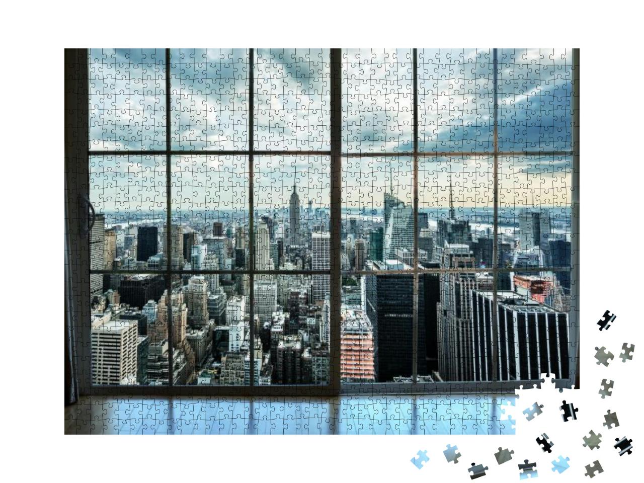 View of Manhattan New York City Skyline Buildings from Hi... Jigsaw Puzzle with 1000 pieces