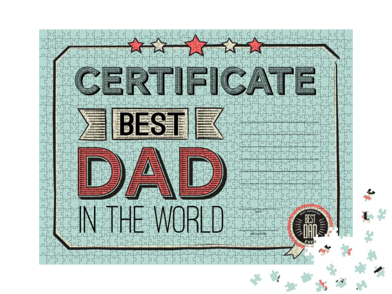 Template Diploma Congratulations for Fathers Day... Jigsaw Puzzle with 1000 pieces