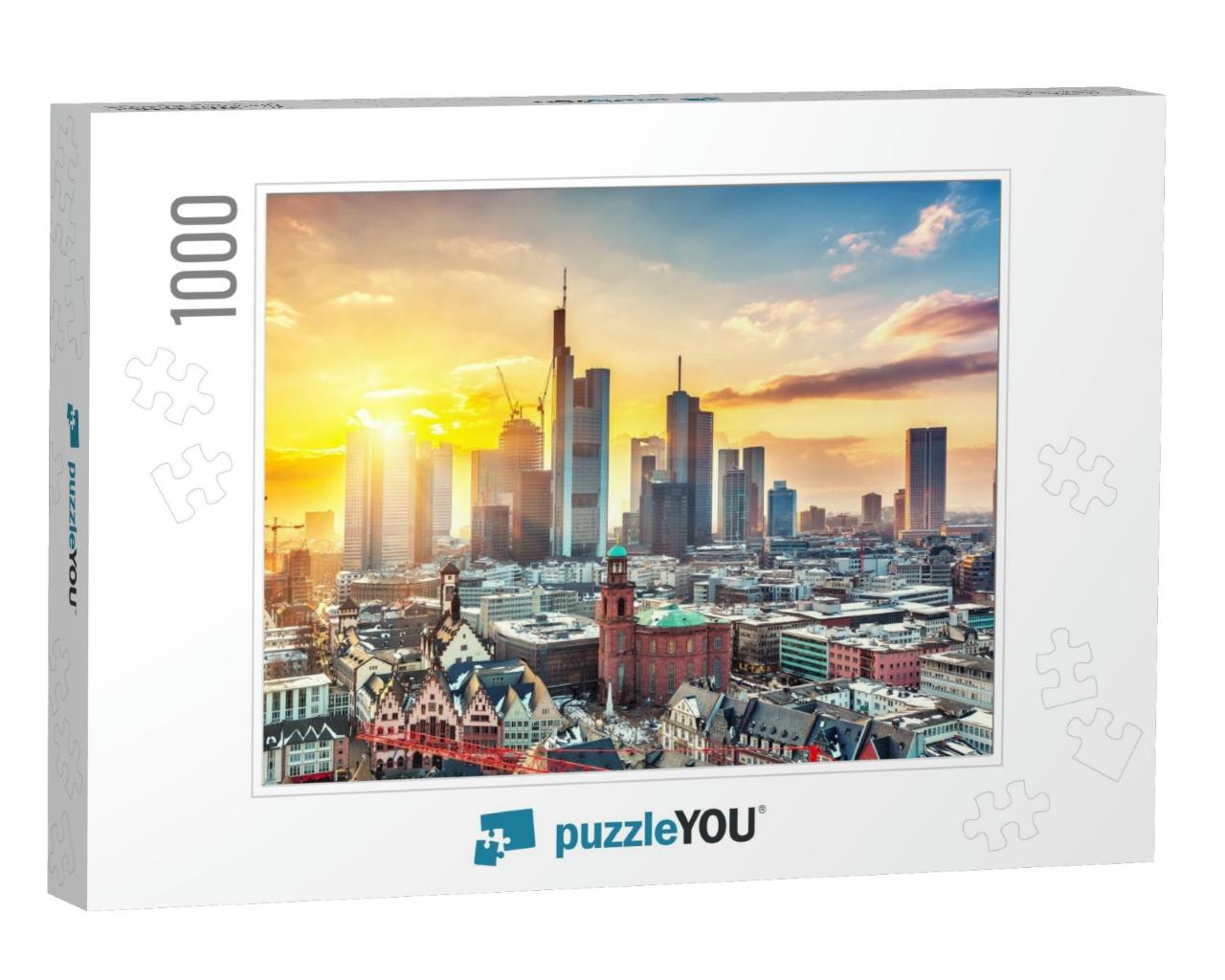 Frankfurt Am Main At Sunset, Germany... Jigsaw Puzzle with 1000 pieces