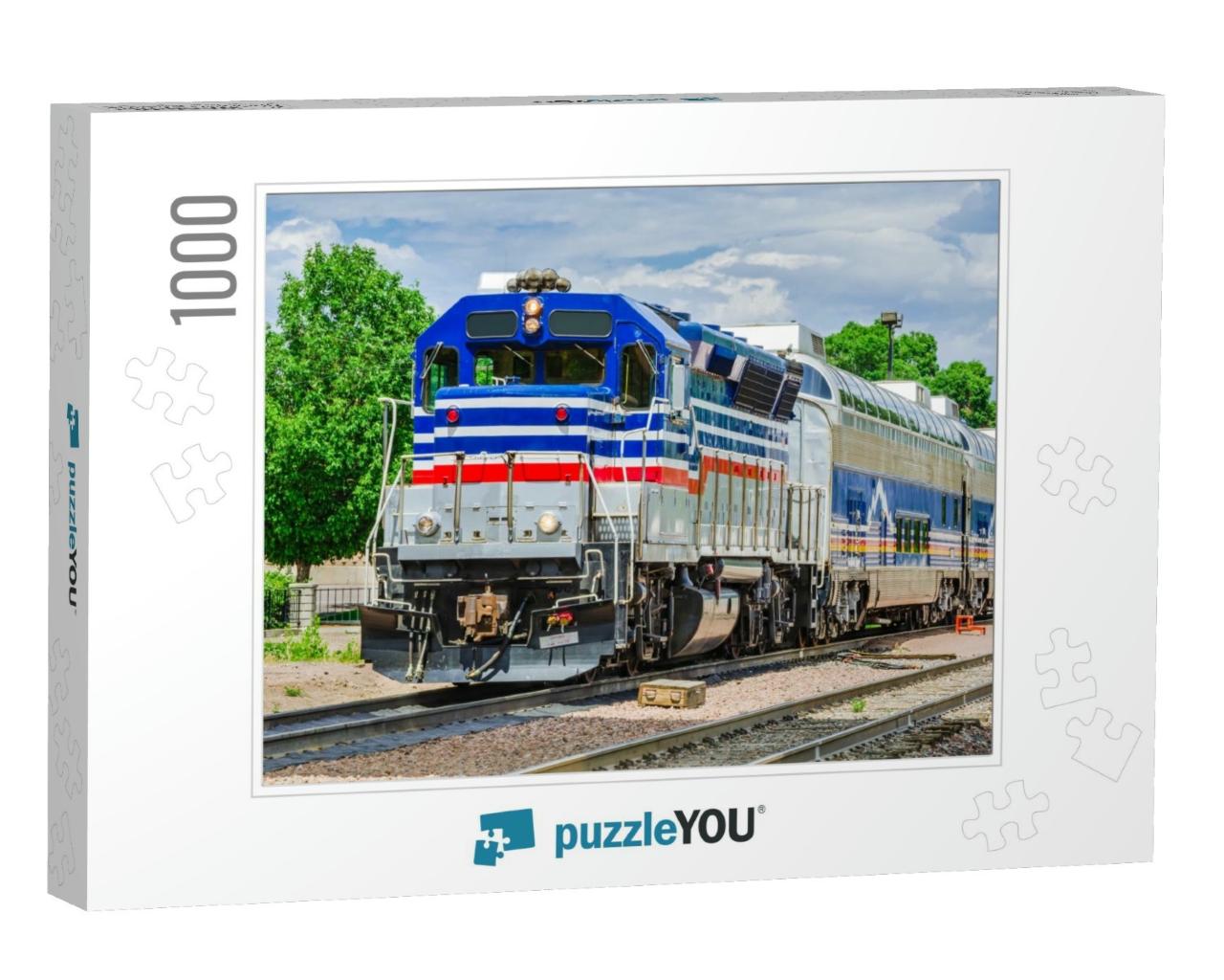 A Colorful Diesel Locomotive & Cloudy Sky... Jigsaw Puzzle with 1000 pieces