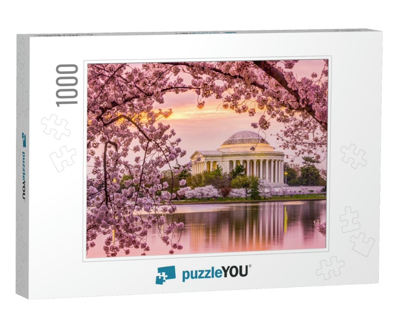 Washington, Dc At the Tidal Basin & Jefferson Memorial Du... Jigsaw Puzzle with 1000 pieces