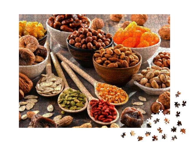 Composition with Dried Fruits & Assorted Nuts... Jigsaw Puzzle with 1000 pieces
