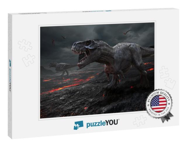 3D Rendering of the Extinction of the Dinosaurs... Jigsaw Puzzle