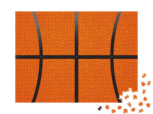Basketball Ball Leather Background with Lines, Vector Ill... Jigsaw Puzzle with 1000 pieces