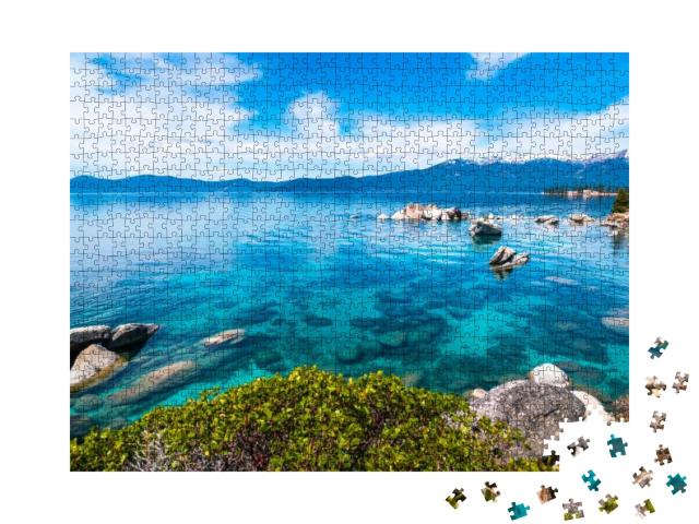 Tropical Mountain Lake Dream World, Turquoise Blue Clear... Jigsaw Puzzle with 1000 pieces
