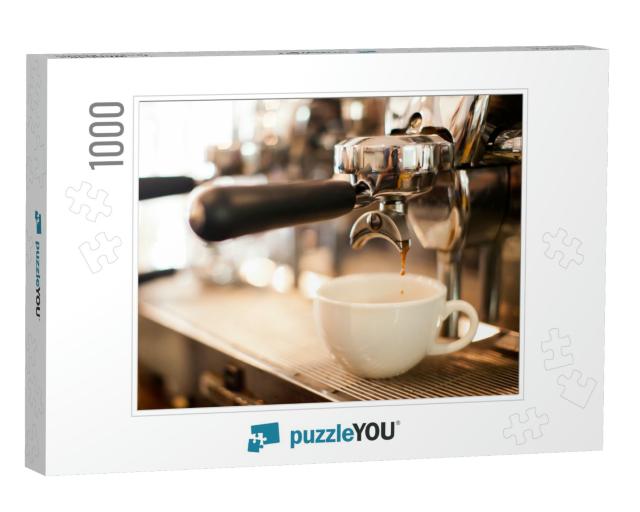 Coffee Extraction from Professional Coffee Machine with B... Jigsaw Puzzle with 1000 pieces