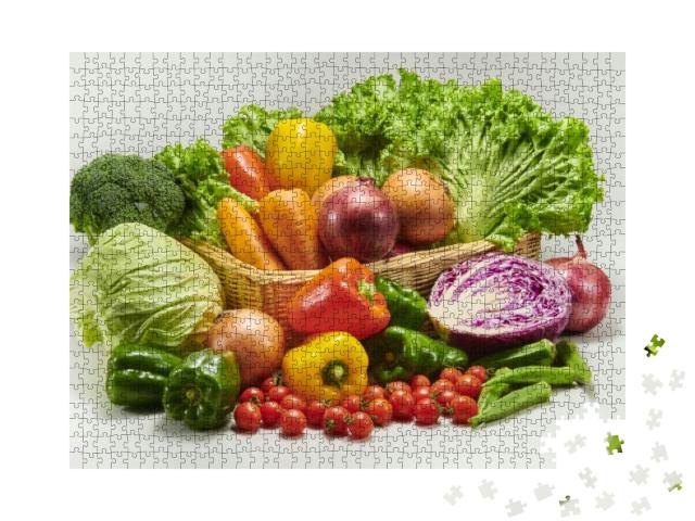 Gathering of Delicious Vegetables Harvested in the Field... Jigsaw Puzzle with 1000 pieces