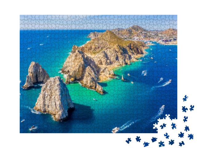 Aerial View of Lands End & the Arch of Cabo San Lucas, Ba... Jigsaw Puzzle with 1000 pieces