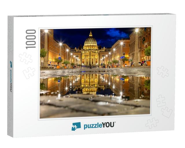 St. Peters Basilica in the Evening from Via Della Concili... Jigsaw Puzzle with 1000 pieces