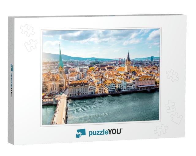 Aerial Panoramic Cityscape View on the Old Town of Zurich... Jigsaw Puzzle