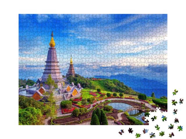 Landmark Pagoda in Doi Inthanon National Park At Chiang M... Jigsaw Puzzle with 1000 pieces