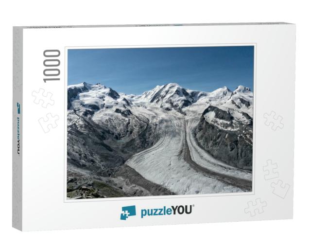 Spectacular View from Gornergrat At Monte Rosa & Gorner G... Jigsaw Puzzle with 1000 pieces