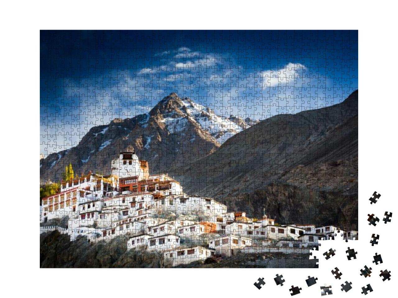 The Buddhist Monastery of Diskit in Nubra Valley in the I... Jigsaw Puzzle with 1000 pieces