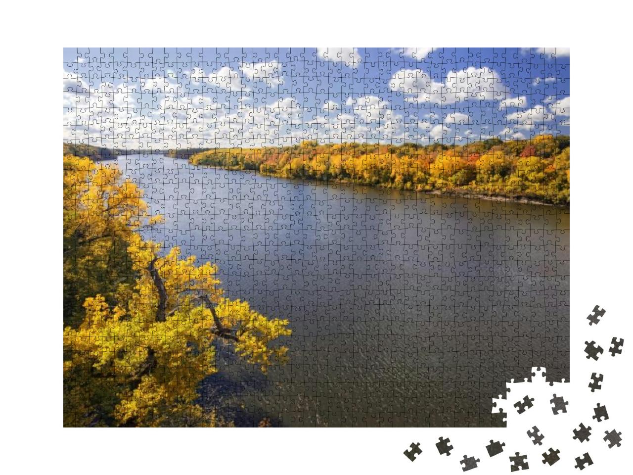 Autumn Colors Along the Mississippi River, Minnesota... Jigsaw Puzzle with 1000 pieces