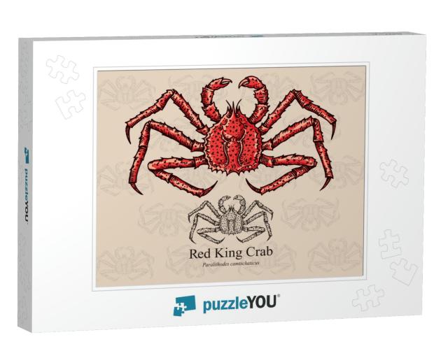 Red King Crab. Vector Illustration with Refined De... Jigsaw Puzzle
