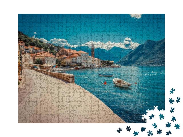 Harbor & Boats in Sunny Day At Boka Kotor Bay Boka Kotors... Jigsaw Puzzle with 1000 pieces