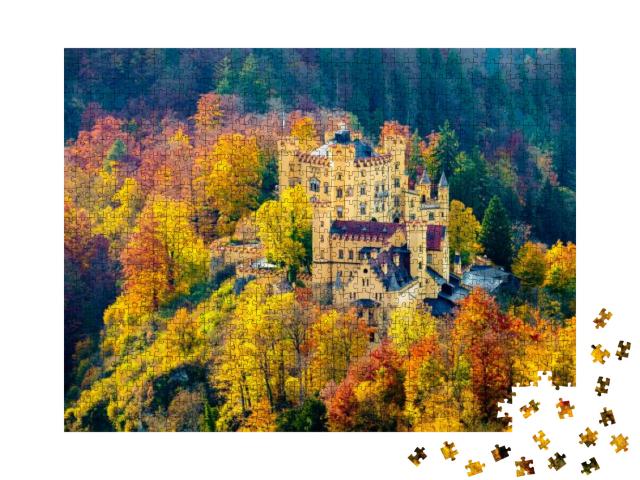 Beautiful Aerial View of Hohenschwangau Castle, Bavaria... Jigsaw Puzzle with 1000 pieces